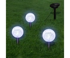 Sodo šviestuvas, 3vnt., LED, su smaigais ir saulės kolekt.