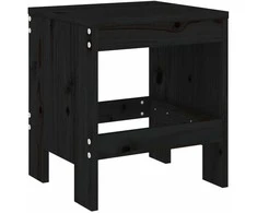 Sodo taburetės, 2vnt., juodos, 40x36x45cm, pušies masyvas