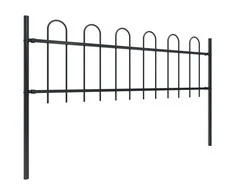 Sodo tvora su apvaliais viršug., juoda, 15,3x0,6 m, plienas