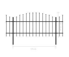 Sodo tvora su iečių viršug., juoda, (1-1,25)x13,6m, plienas