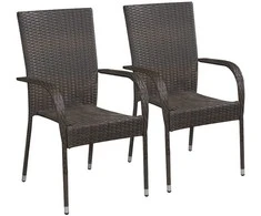 Lauko baldų komplektas Sodo valgomojo baldų komplektas, 3 dalių, rudos spalvos