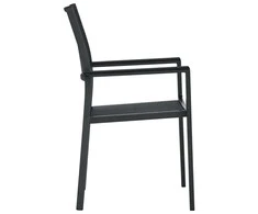 Lauko baldų komplektas Sodo valgomojo baldų komplektas, 5 dalių, juodos spalvos
