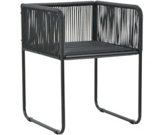 Lauko baldų komplektas Sodo valgomojo komplektas, 5 dalių, juodas/rudas, PVC ratanas