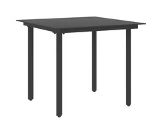 Lauko baldų komplektas Sodo valgomojo komplektas, 5 dalių, juodas, PVC ratanas