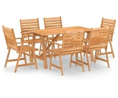 Lauko baldų komplektas Sodo valgomojo komplektas, 7 dalių, 180x90x75 cm, akacija