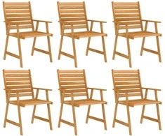 Lauko baldų komplektas Sodo valgomojo komplektas, 7 dalių, akacijos medienos masyvas