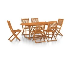 Lauko baldų komplektas Sodo valgomojo komplektas, 7 dalių, 180x90x75 cm, akacija