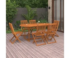 Lauko baldų komplektas Sodo valgomojo komplektas, 7 dalių, 180x90x75 cm, akacija