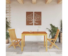 Sodo valgomojo stalas, 110x110x75cm, akacijos medienos masyvas