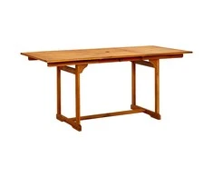 Sodo valgomojo stalas, (120–170)x80x75cm, akacijos masyvas