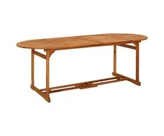 Sodo valgomojo stalas, 220x90x75 cm, akacijos medienos masyvas