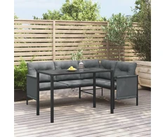 Sodo valgomojo stalas, antracito, 110x54x70cm, plienas