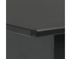 Sodo valgomojo stalas, juodas, 80x80x74cm, plienas ir stiklas