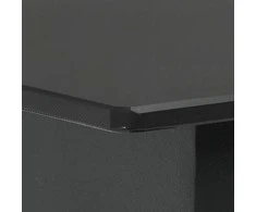 Sodo valgomojo stalas, juodas, 80x80x74cm, plienas ir stiklas