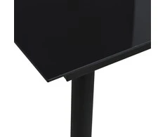 Sodo valgomojo stalas, juodas, 80x80x74cm, plienas ir stiklas