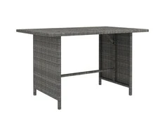 Sodo valgomojo stalas, pilkos spalvos, 110x70x65cm, poliratanas