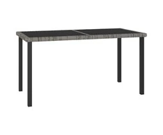 Sodo valgomojo stalas, pilkos spalvos, 140x70x73cm, poliratanas