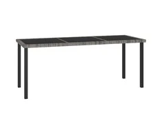 Sodo valgomojo stalas, pilkos spalvos, 180x70x73cm, poliratanas
