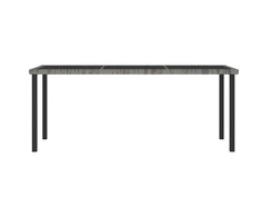 Sodo valgomojo stalas, pilkos spalvos, 180x70x73cm, poliratanas