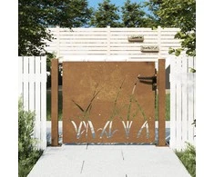 Sodo vartai, 105x105cm, corten plienas, žolės dizaino