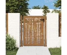 Sodo vartai, 105x130cm, corten plienas, bambuko dizaino