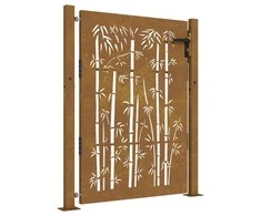Sodo vartai, 105x155cm, corten plienas, bambuko dizaino