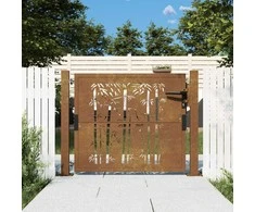 Sodo vartai, 105x180cm, corten plienas, bambuko dizaino
