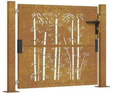 Sodo vartai, 105x180cm, corten plienas, bambuko dizaino