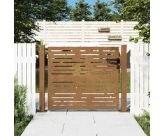 Sodo vartai, 105x80cm, corten plienas, kvadratų dizaino