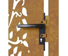 Sodo vartai, 105x80cm, corten plienas, medžio dizaino