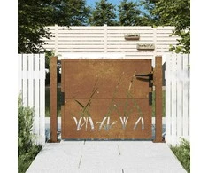Sodo vartai, 105x80cm, corten plienas, žolės dizaino