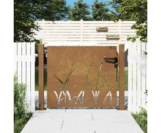 Sodo vartai, 105x80cm, corten plienas, žolės dizaino