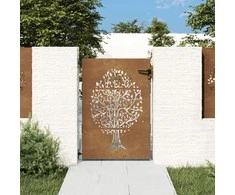 Sodo vartai, 85x125cm, corten plienas, medžio dizaino