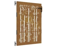 Sodo vartai, 85x150cm, corten plienas, bambuko dizaino