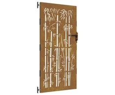 Sodo vartai, 85x175cm, corten plienas, bambuko dizaino