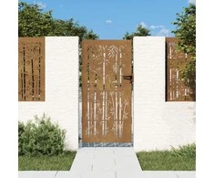Sodo vartai, 85x200cm, corten plienas, bambuko dizaino