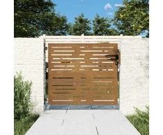 Sodo vartai, 85x75cm, corten plienas, kvadratų dizaino
