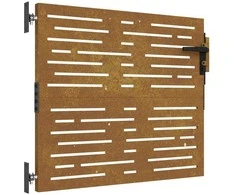 Sodo vartai, 85x75cm, corten plienas, kvadratų dizaino
