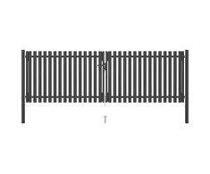 Sodo vartai, antracito spalvos, 4x1,5m, plienas