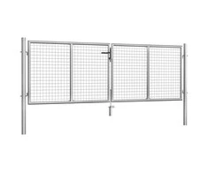 Sodo vartai, sidabrinės sp., 306x125cm, galvanizuotas plienas