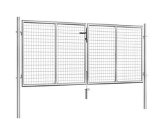 Sodo vartai, sidabrinės sp., 306x150cm, galvanizuotas plienas