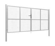 Sodo vartai, sidabrinės sp., 415x200cm, galvanizuotas plienas