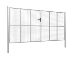 Sodo vartai, sidabrinės sp., 415x225cm, galvanizuotas plienas
