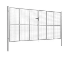 Sodo vartai, sidabrinės sp., 415x250cm, galvanizuotas plienas