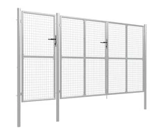Sodo vartai, sidabrinės spalvos, 400x150cm, plienas