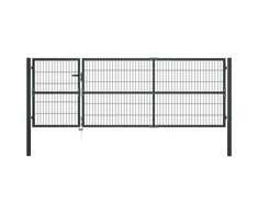 Sodo vartai su stulpais, antracito sp., 350x100 cm, plienas