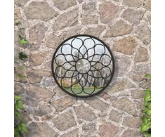 Sodo veidrodis, juodos spalvos, 60x3cm, geležis, apskritas