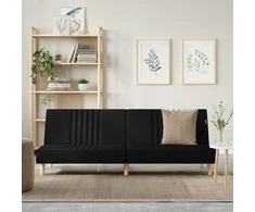Sofa-lova, juodos spalvos, audinys
