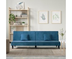 Sofa-lova, mėlynos spalvos, aksomas