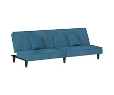 Sofa-lova, mėlynos spalvos, aksomas